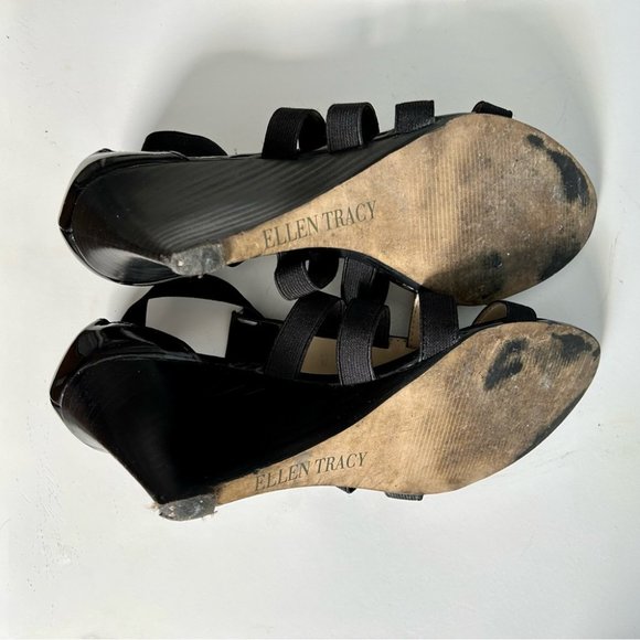 Ellen Tracey black wedge gladiator sandals 7.5 - Picture 5 of 5